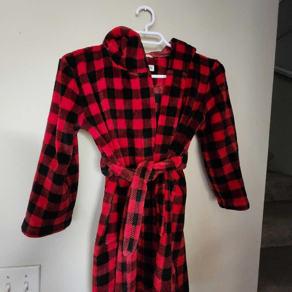 Red and Black Plaid Robe